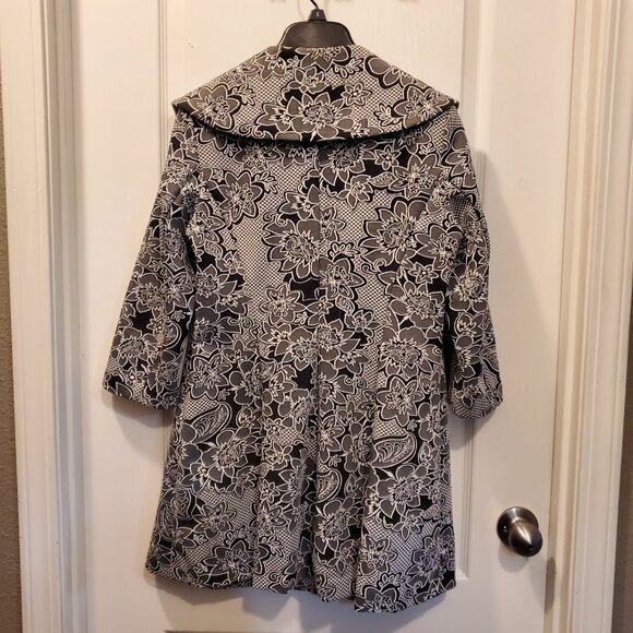 🖤🤍 Nygard Floral Tapestry Print Jacket / Coat - Size 6P - Picture 5 of 9